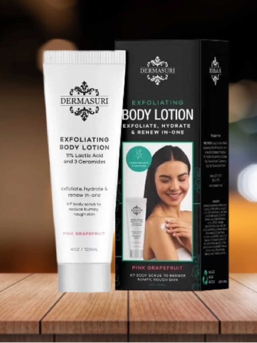 NEW! Dermasuri Exfoliating Body Lotion - Pink Grapefruit - 4oz